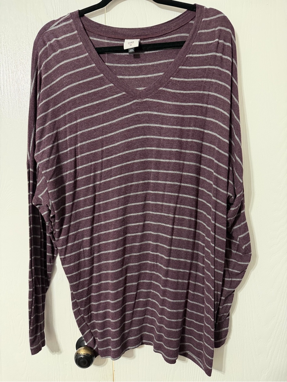 Cabi Serenity Tee Purple & Gray Striped XL